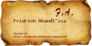 Fridrich Atanázia névjegykártya